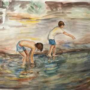 Playing in Water by Ada Monica Sperling