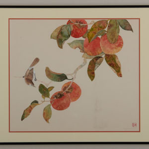 Bird with Persimmons by Pat C Tom