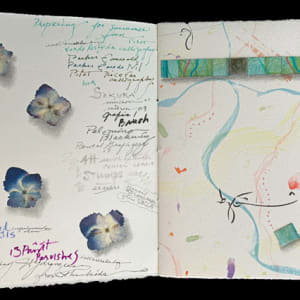 Travel Journal  Image: Travel Journal page 1, with example of notes about art supplies to bring