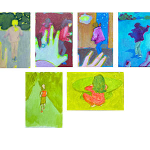 Postcard Paintings for LA Fire Relief by Jen E. Sanders