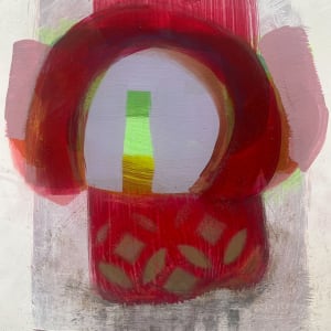 on yupo (background field of green) by Pat Goslee, Image 3.