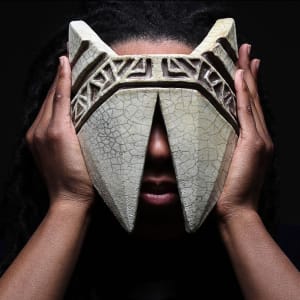 Raku Mask by Ashlin Cheyenne 