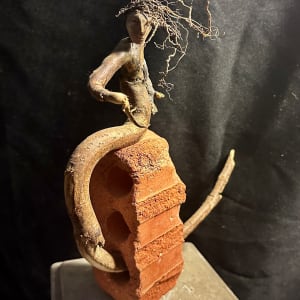 Untitled (driftwood, brick ceramic) by Linda Dempsey