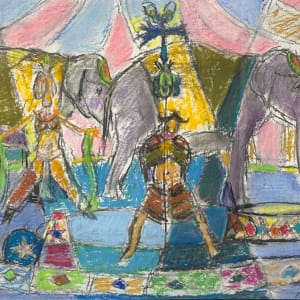 Two Elephants with Performers by Joseph B O'Sickey
