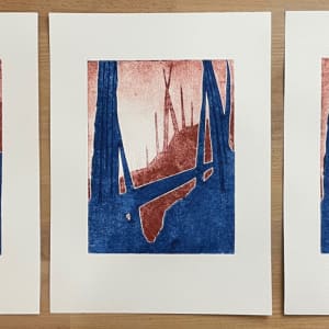 “The Light Through The Only Window” Collagraph Print 2/6 by Caryn Vainio 