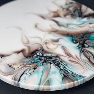 First Blooms 12” Lazy Susan by Pourin’ My Heart Out - Fluid Art by Angela Lloyd 