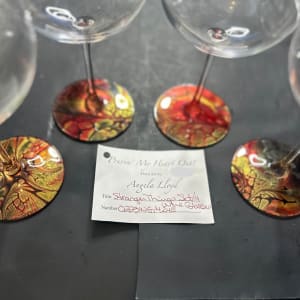 Stranger Things, Wine Glasses - Set of 4 by Pourin’ My Heart Out - Fluid Art by Angela Lloyd 