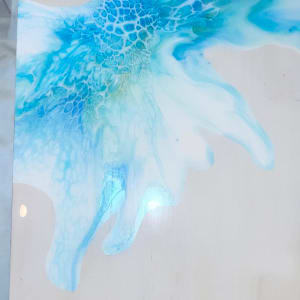 Ocean Side 34” Charcuterie by Pourin’ My Heart Out - Fluid Art by Angela Lloyd 