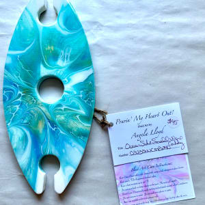 Ocean Side Small Wine Caddy by Pourin’ My Heart Out - Fluid Art by Angela Lloyd 