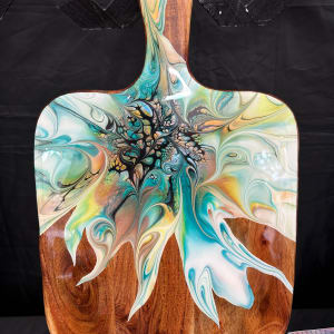 Kraken Medium Charcuterie Board by Pourin’ My Heart Out - Fluid Art by Angela Lloyd