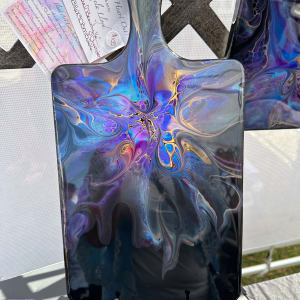 Celestial Beauty 16” Charcuterie Board by Pourin’ My Heart Out - Fluid Art by Angela Lloyd 