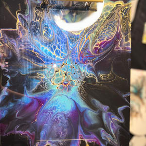 Celestial Beauty 15” Platter by Pourin’ My Heart Out - Fluid Art by Angela Lloyd 