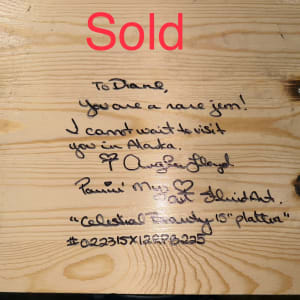 Celestial Beauty 15” Platter by Pourin’ My Heart Out - Fluid Art by Angela Lloyd 