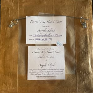 Winter Gold First Bloom by Pourin’ My Heart Out - Fluid Art by Angela Lloyd 