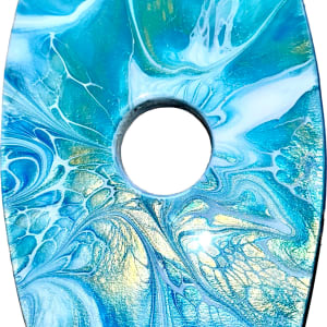 Ocean Side Small Wine Caddy by Pourin’ My Heart Out - Fluid Art by Angela Lloyd 