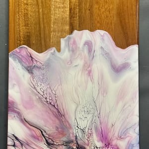 Chrysanthemum 32” Charcuterie Board by Pourin’ My Heart Out - Fluid Art by Angela Lloyd 