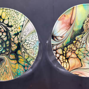 The Kraken - 2 Wine Glasses by Pourin’ My Heart Out - Fluid Art by Angela Lloyd 