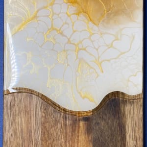 Winter Gold 21” Charcuterie by Pourin’ My Heart Out - Fluid Art by Angela Lloyd