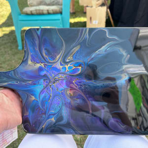 Celestial Beauty 16” Charcuterie Board by Pourin’ My Heart Out - Fluid Art by Angela Lloyd 