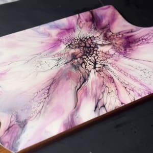 Chrysanthemum 32” Charcuterie Board by Pourin’ My Heart Out - Fluid Art by Angela Lloyd 