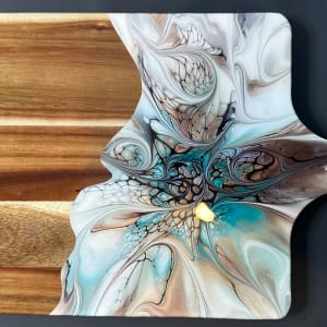 First Blooms 16” Charcuterie Board by Pourin’ My Heart Out - Fluid Art by Angela Lloyd 