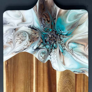 First Blooms 16” Charcuterie Board by Pourin’ My Heart Out - Fluid Art by Angela Lloyd 