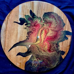 Stranger Things 13” Wood Platter by Pourin’ My Heart Out - Fluid Art by Angela Lloyd 