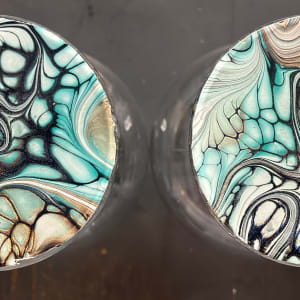 First Blooms, Wine Glasses Set of 2 by Pourin’ My Heart Out - Fluid Art by Angela Lloyd 