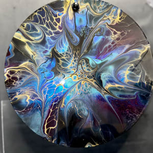 Celestial Beauty 11” Round Jewelry Box by Pourin’ My Heart Out - Fluid Art by Angela Lloyd