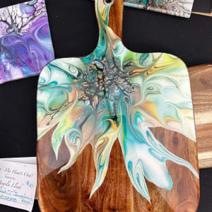 Kraken Medium Charcuterie Board by Pourin’ My Heart Out - Fluid Art by Angela Lloyd 