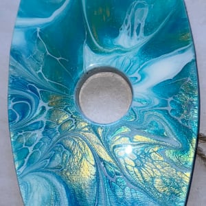Ocean Side Small Wine Caddy by Pourin’ My Heart Out - Fluid Art by Angela Lloyd