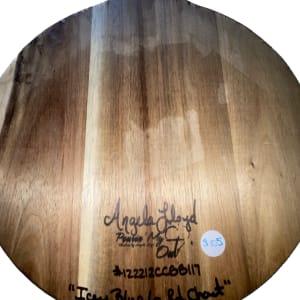 Icy Blue 12” Large Round Charcuterie by Pourin’ My Heart Out - Fluid Art by Angela Lloyd 