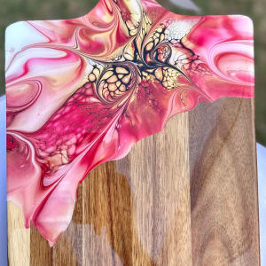 Raina 16” Charcuterie Board by Pourin’ My Heart Out - Fluid Art by Angela Lloyd 