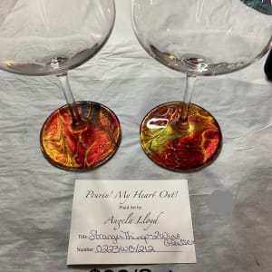 Stranger Things – 2 Wine Glasses by Pourin’ My Heart Out - Fluid Art by Angela Lloyd