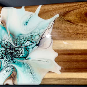 First Blooms Small Charcuterie Board by Pourin’ My Heart Out - Fluid Art by Angela Lloyd 