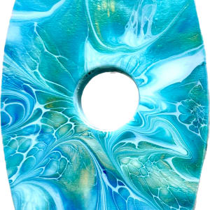 Ocean Side Small Wine Caddy by Pourin’ My Heart Out - Fluid Art by Angela Lloyd 