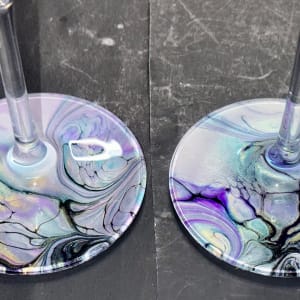 Mystique , Wine Glasses - Set of Two by Pourin’ My Heart Out - Fluid Art by Angela Lloyd 