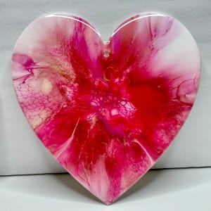 Pink Bloom Heart by Pourin’ My Heart Out - Fluid Art by Angela Lloyd 