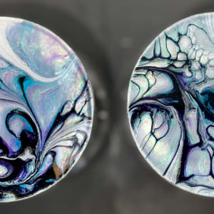 Mystique , Wine Glasses - Set of Two by Pourin’ My Heart Out - Fluid Art by Angela Lloyd 