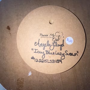 Icy Blue 15” Lazy Susan by Pourin’ My Heart Out - Fluid Art by Angela Lloyd 