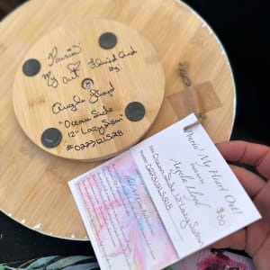 Ocean Side 12” Lazy Susan by Pourin’ My Heart Out - Fluid Art by Angela Lloyd 