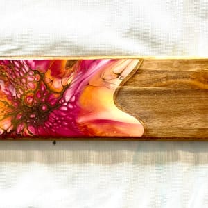 Cranberry Bliss 17” Charcuterie Board by Pourin’ My Heart Out - Fluid Art by Angela Lloyd 