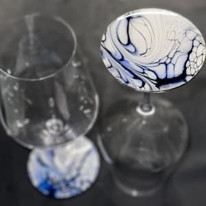 Gen X , Wine Glasses/Set of Two by Pourin’ My Heart Out - Fluid Art by Angela Lloyd 