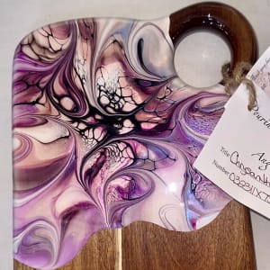 Chrysanthemum Small Charcuterie by Pourin’ My Heart Out - Fluid Art by Angela Lloyd 