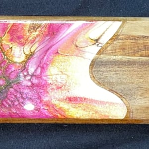Cranberry Bliss 17” Charcuterie Board by Pourin’ My Heart Out - Fluid Art by Angela Lloyd 