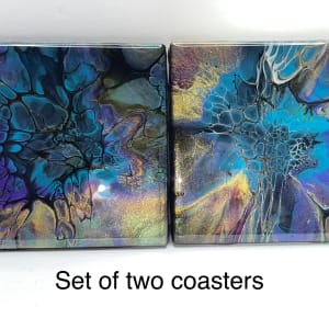 Coasters - Set of 2 by Pourin’ My Heart Out - Fluid Art by Angela Lloyd 