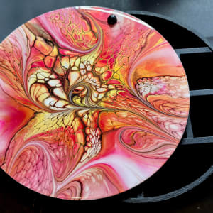 Raina 11” Round Jewelry Box by Pourin’ My Heart Out - Fluid Art by Angela Lloyd 
