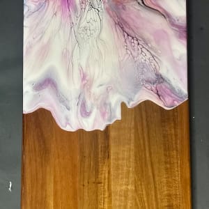 Chrysanthemum 32” Charcuterie Board by Pourin’ My Heart Out - Fluid Art by Angela Lloyd