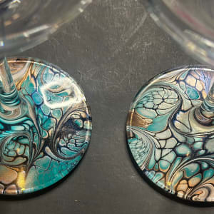First Blooms, Wine Glasses Set of 2 by Pourin’ My Heart Out - Fluid Art by Angela Lloyd