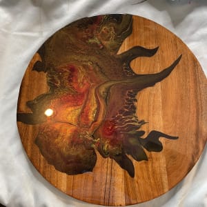 Stranger Things 13” Wood Platter by Pourin’ My Heart Out - Fluid Art by Angela Lloyd 